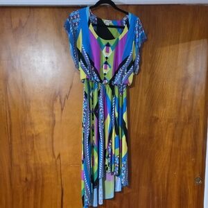 ONE WORLD Multicolor Asymmetrical Dress